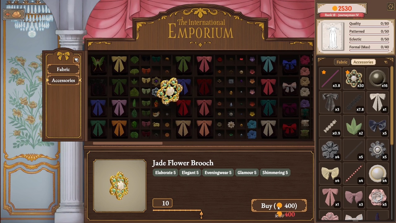 dressmaker money accessories