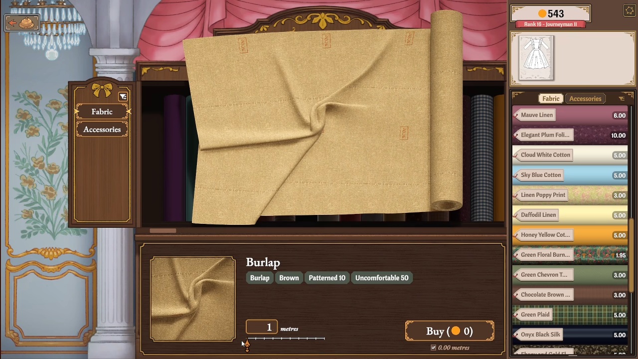 dressmaker money burlap