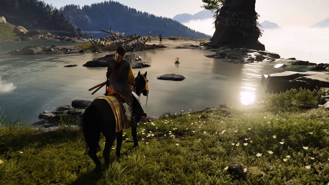 Ghost of Yōtei Echoes of Sekigahara Atsu rides horse exploring world