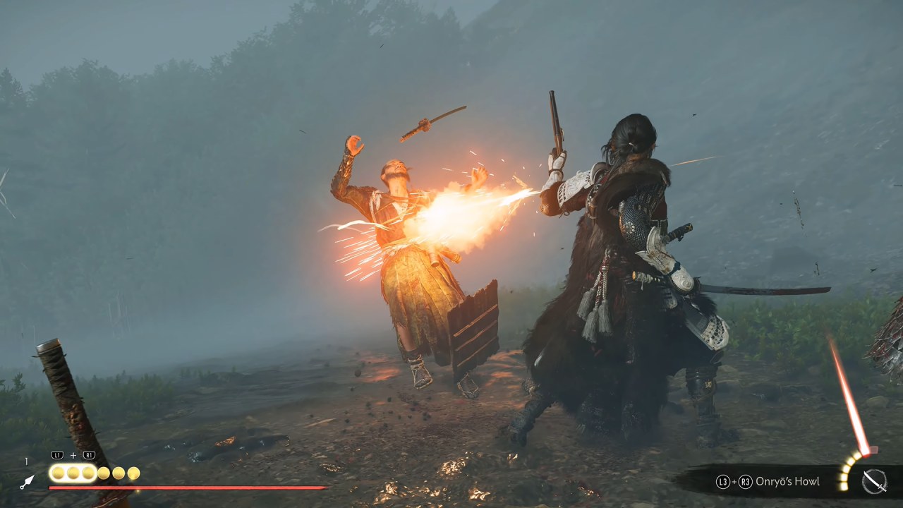 Ghost of Yōtei Echoes of Sekigahara Atsu shoots enemy
