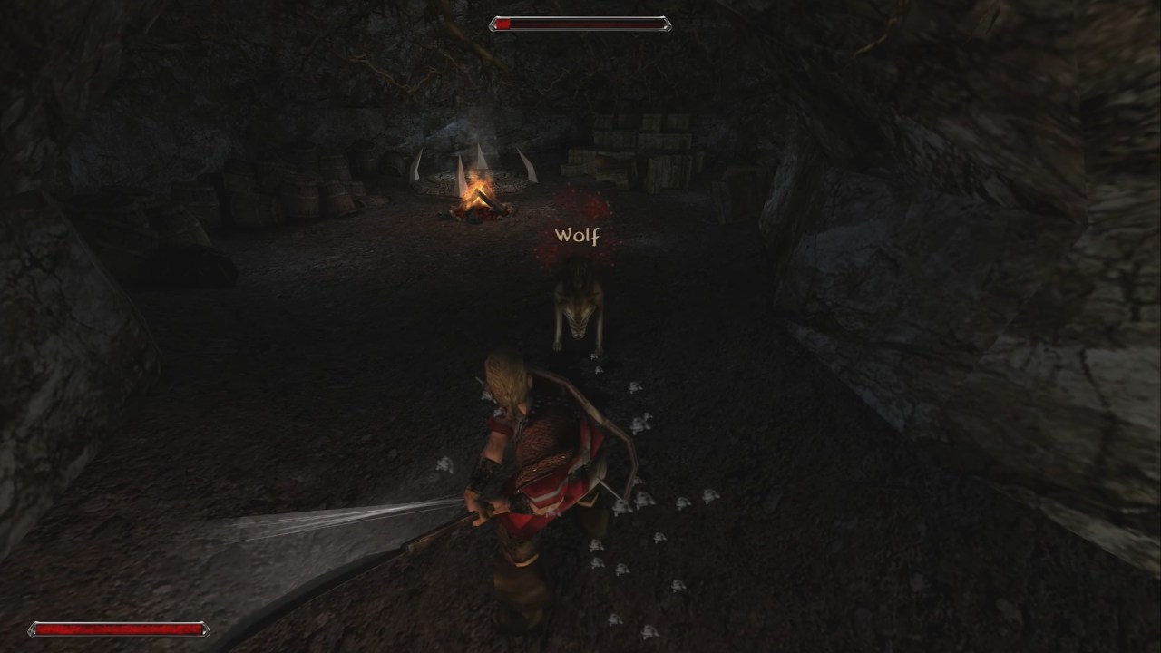 Gothic II Complete Classic Hero Loafer fights wolf