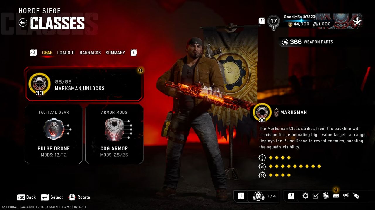 Gears of War E-Day Marksman class