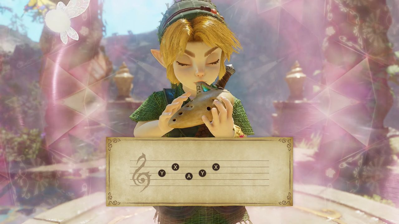 The Legend of Zelda Ocarina of Time Link playing ocarina song