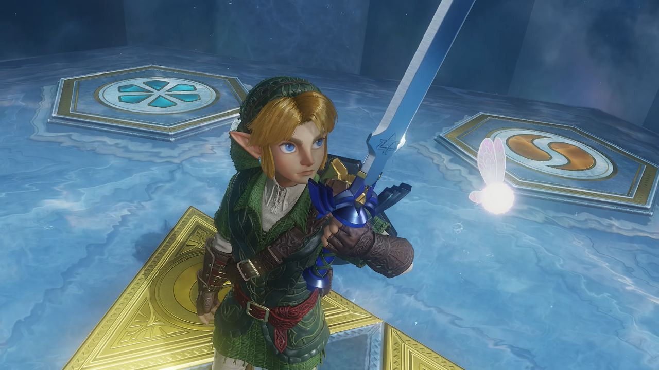 The Legend of Zelda Ocarina of Time Adult Link holding sword