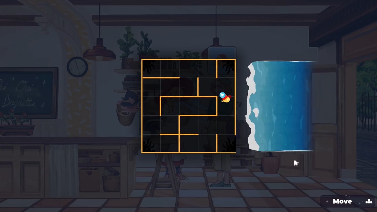 the witch's bakery solves maze mini-game