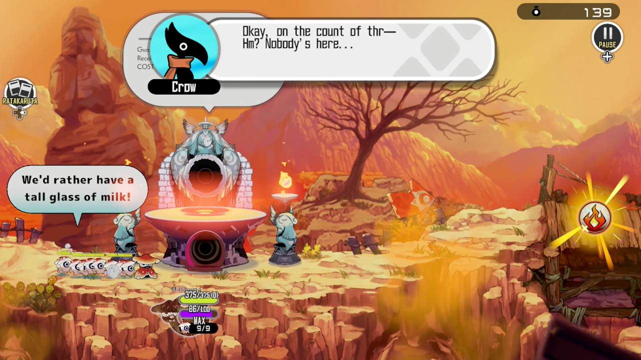 Ratatan Crow speaks before an empty battlefield