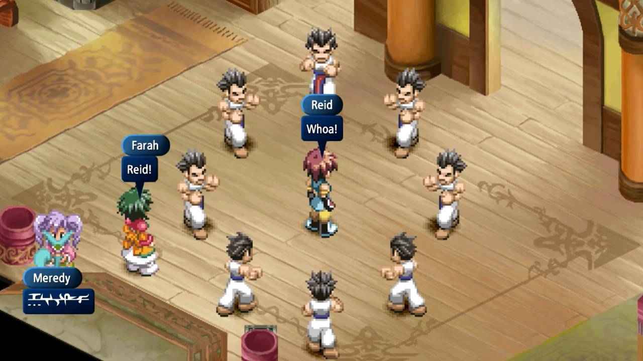 Tales of Eternia Remastered Reid Hershel Surrounded by Martial Arts Fighters