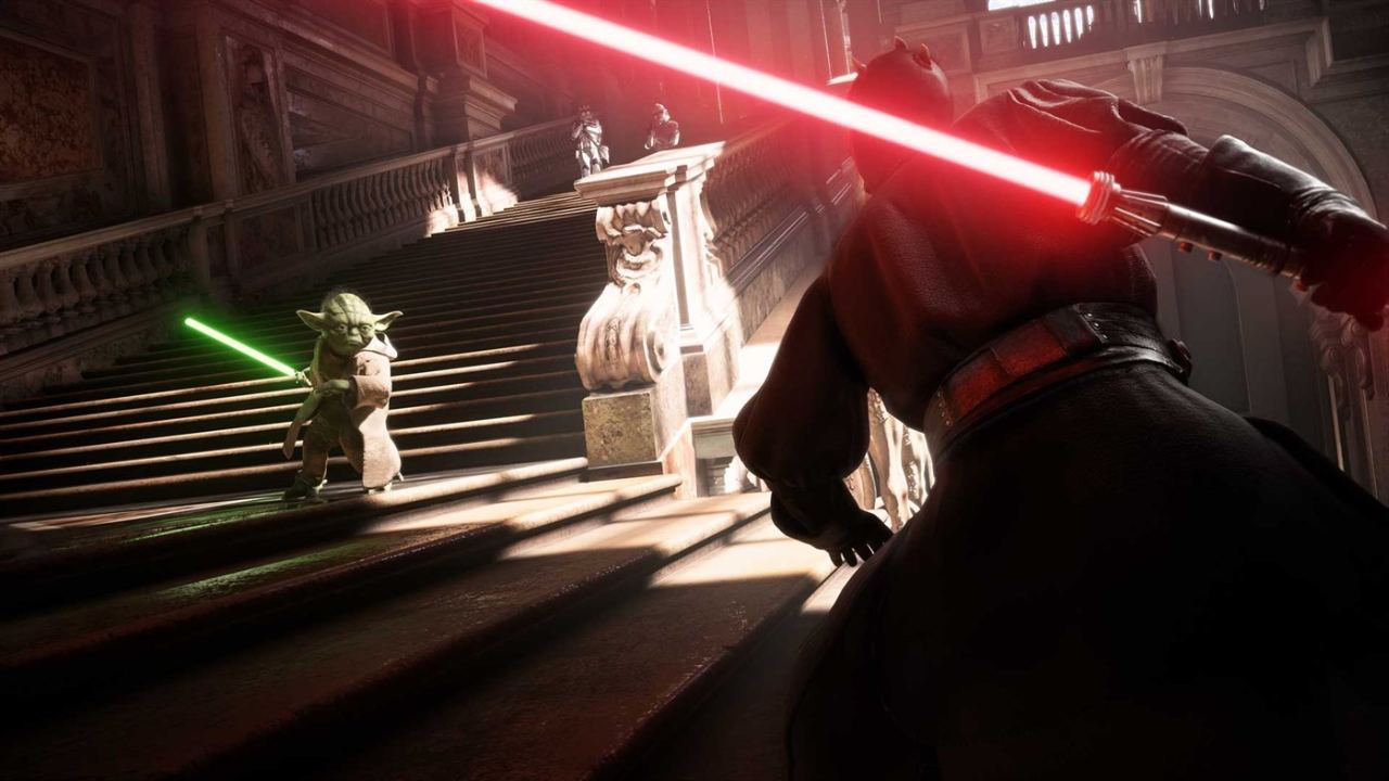 Star Wars Battlefront II Yoda faces Darth Maul