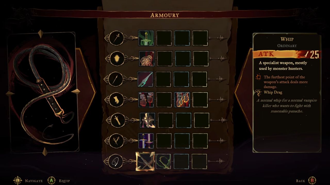 Castlevania: Belmont's Curse Recommended Loadout & Build