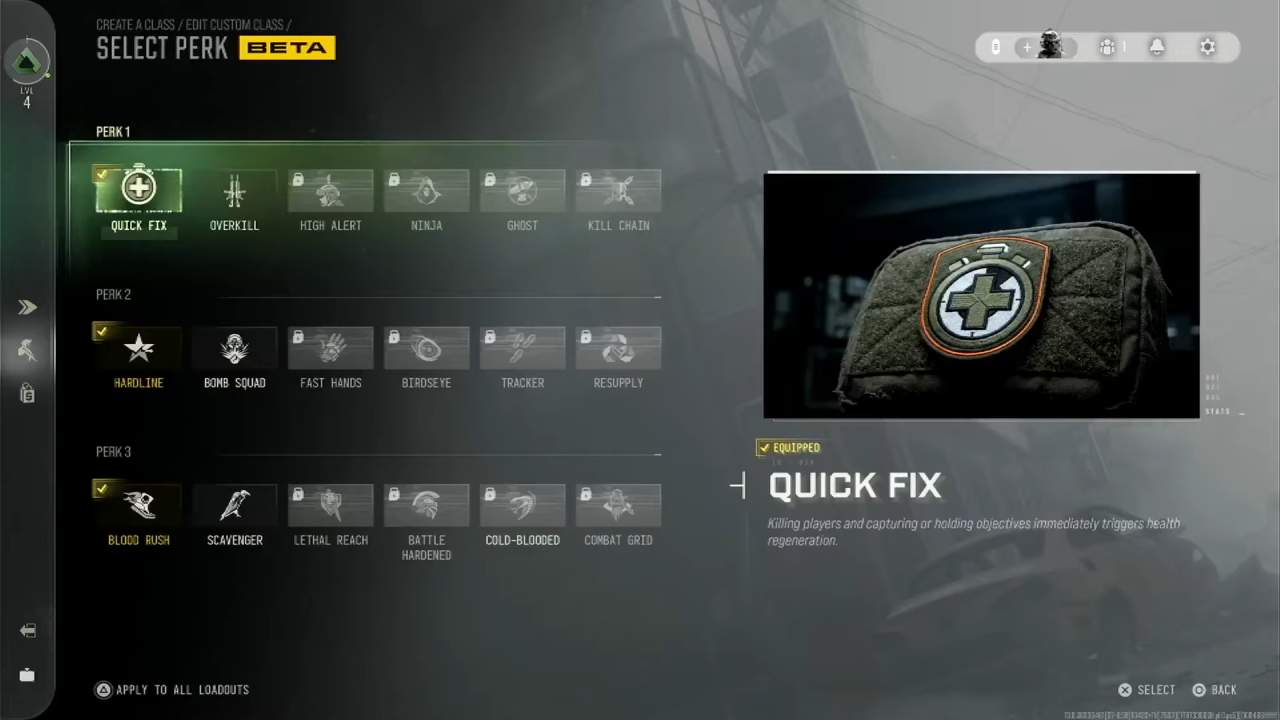 Call of Duty: Modern Warfare 4 Perks Setup