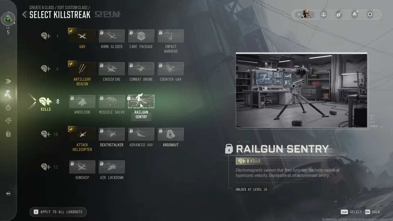 Call of Duty: Modern Warfare 4 Killstreaks Selection