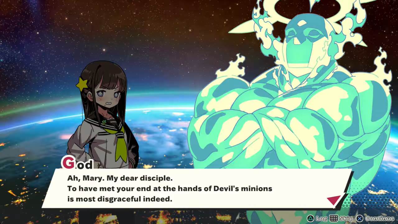 Demons' Night Fever God lecturing Mary