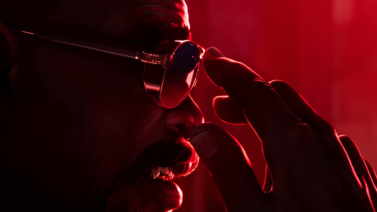 Marvel's Blade character adjusting sunglasses