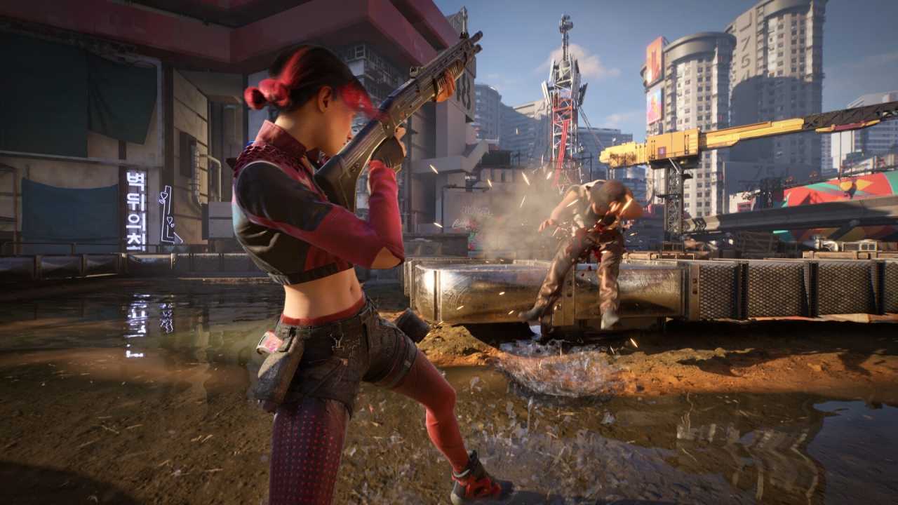 SPINE Female Protagonist Redline Shooting at Enemies