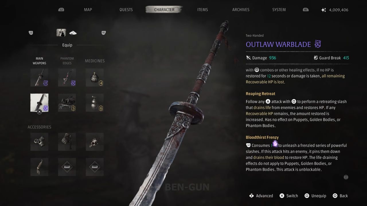 Phantom Blade Zero Outlaw Warblade